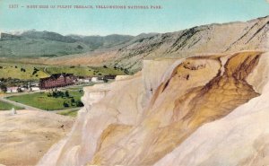 USA West Side of Pulpit Terrace Yellowstone National Park Vintage Postcard 07.11