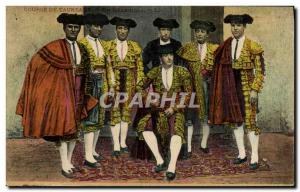 Old Postcard Bullfight Bullfight Matadors A Quadrilla