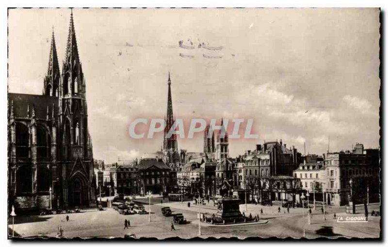 Old Postcard Rouen Place du General de Gaulle