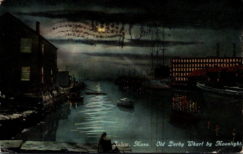 Massachusetts Salem The Old Derby Wharf By Moonlight 1911
