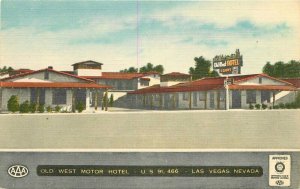 Las Vegas Nevada Old West Motor Hotel roadside Thomas Postcard 20-4813