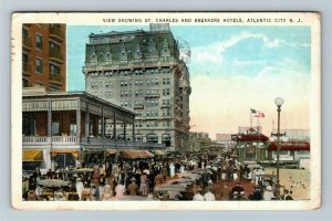 Atlantic City NJ-New Jersey St Charles & Breakers Hotels, Vintage c1924 Postcard