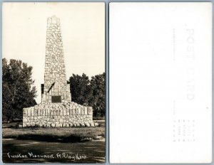 CAMP FUNSTON MONUMENT FT.RILEY KS VINTAGE REAL PHOTO POSTCARD RPPC