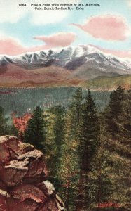 Vintage Postcard 1910's Pike's Peak Summit of Mt. Manitou Incline Ry. Colorado