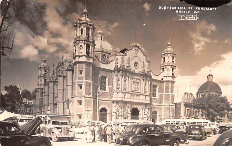 Basilica de Guadalupe Mexico Tarjeta Postal Writing on back, Real Photo 