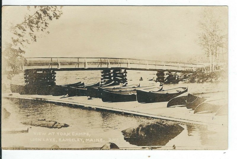 CF-104 ME, Rangeley, View at York Camps Loon Lake, Real Photo Postcard RPPC Cox