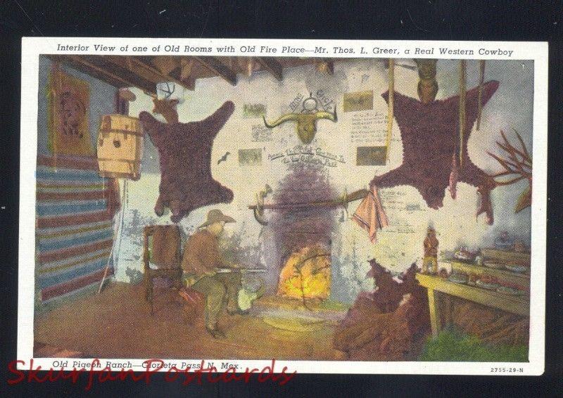 GLORIETA PASS NEW MEXICO OLD PIGEON RANCH ROUTE 66 INTERIOR VINTAGE POSTCARD