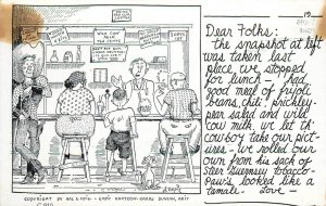 Postcard 1940s Hal Empie Outwest cowboy Cafe roadside comic humor TP24-1043