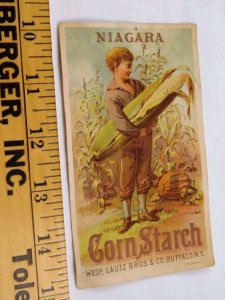 Lautz Bros & Co's Niagara Cornstarch Lady Farming Giant Ear Of Corn F45