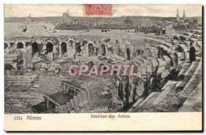 Old Postcard Nimes Interior Des Arenes