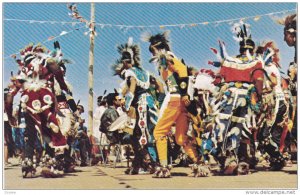 CALGARY, Alberta, Canada, 1940-1960's; Indians Perform Ceremonial Dance At Ca...