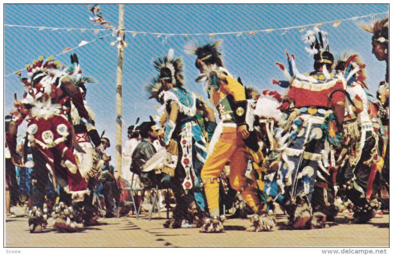 CALGARY, Alberta, Canada, 1940-1960's; Indians Perform Ceremonial Dance At Ca...