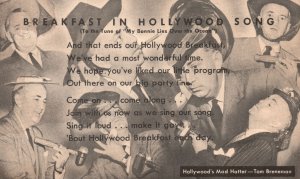 Vintage Postcard Hollywood's Mad Hatter Tom Breneman Breakfast In Hollywood