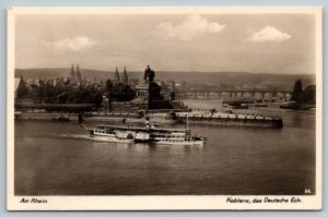 RPPC  Koblenz  Steamer on The Rhine River  Germany  Postcard