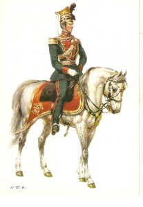 Austrian Military Cavalry 1854.  Ulanen Reg.. Leutenantr Modern German signed