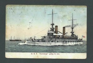 1908 Post Card US Kearsarge Going To Sea