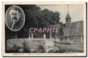 Postcard Old Cocherel Eure L & # 39eglise the cemetery and the tomb of M Pres...