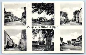 Rhineland-Palatinate Germany Postcard Greeting from Minfeld Pfalz Multiview 1956
