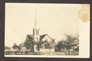 RPPC LOOMIS NEBRASKA METHODIST EPISCOPAL CHURCH 1911 REAL PHOTO POSTCARD