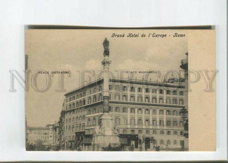 472715 Italy Rome advertising Grand Hotel Europe Vintage postcard