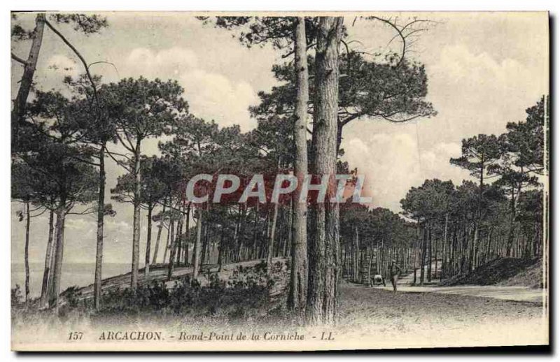 Old Postcard Arcachon Rond Point De La Corniche