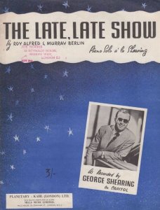 The Late Late Show George Shearing 1950s Sheet Music