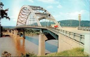 Vtg 1960s Fort Henry Bridge Ohio River Wheeling West Virgina WV Postcard