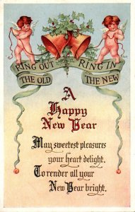 New Year Angels Ringing Bells