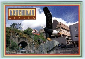 KETCHIKAN, Alaska AK ~Carver Nathan Jackson THUNDERING WINGS Eagle 4x6 Postcard