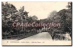 Postcard Old COUTANCES Public Garden Allee Des Roses