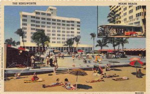 Kenilworth Hotel Miami Beach Florida linen postcard