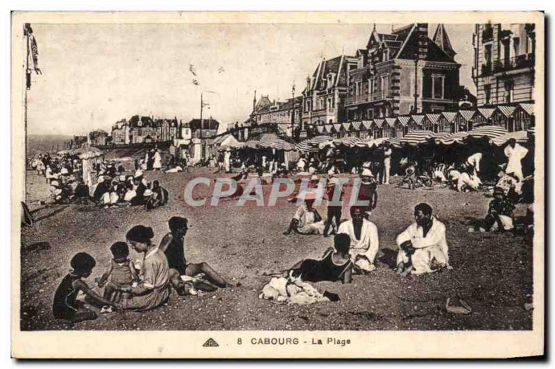 Old Postcard Cabourg Beach