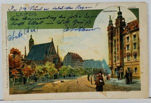 Leipzig 1901 Street View Mockern to Hannover Germany Postcard K19