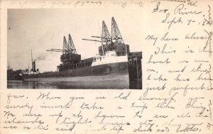 Saulte Ste Marie Michigan Soo River Locks Steamer Real Photo Postcard AA72311