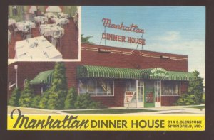 SPRINGFIELD MISSOURI MANHATTAN DINNER HOUSE RESTAURANT ADVERTISING POSTCARD