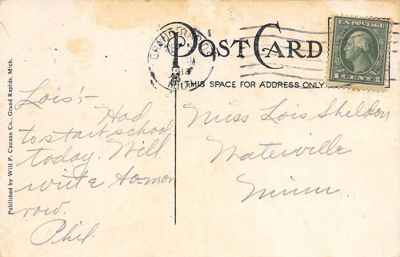 Grand Rapids Michigan 1913 Postcard Friant Residence