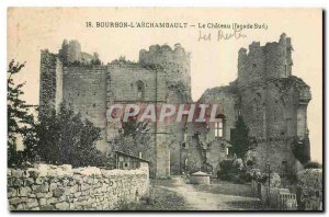 Old Postcard Bourbon Archambault Le Chateau South frontage