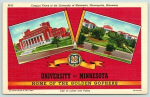 Minneapolis~University of Minnesota Campus~Student Union~Mall~'40 Red Back Linen