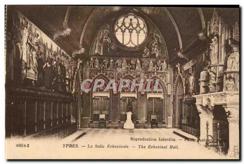 Belgium Ypres Old Postcard The Aldermen's Chamber