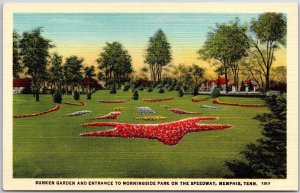 Sunken Garden Entrance To Morningside Port Speedway Memphis Tennessee Postcard