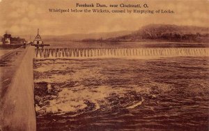 Cincinnati Ohio Fernbank Dam Whirlpool below Wickets Postcard AA65463