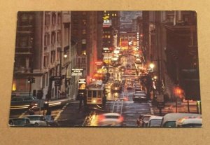 1963 USED POSTCARD - BUSY CABLE CARS, POWELL ST., SAN FRANCISCO, CALIFORNIA