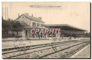 Old Postcard Locomotive Train Station