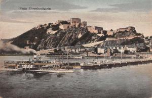 Ehrenbreitstein Rhineland-Palatinate Germany boats ships antique pc Y13853