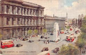 uk22671 cenotaph and whitehall london uk car bus double decker