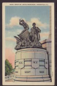 Naval Group on Lincoln Monument,Springfield,IL Postcard 
