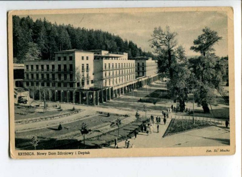 299921 POLAND KRYNICA New Spa House and promenade 1944 WWII military field post
