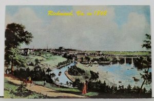 Richmond Va as Seen in 1862, Old Canal Taken from Oil Painting Postcard F12