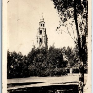 c1920s San Diego, CA Balboa Park RPPC Tower Photo PC Tartaria Antiquitech A99