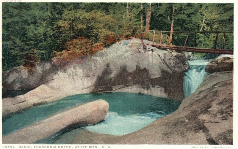 Vintage Postcard Basin Franconia Notch White Mountains New Hampshire Detroit Pub